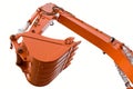 Orange clear excavator bucket beam Royalty Free Stock Photo