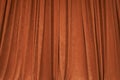 Orange Closed Curtain in Theater, Theater Performance Concept in Theater, Copy Space