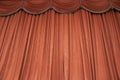 Orange Closed Curtain in Theater, Theater Performance Concept in Theater, Copy Space