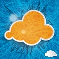 Orange cloud on a blue background