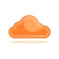 Orange Cloud Icon Design with Outline Decoration Weather Forecast Symbol Royalty Free Stock Photo