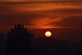 Orange cloudy sunset, Kuala Lumpur, Malaysia