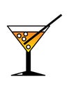 Orange cocktail in a glass. Symbolic picture. Simple sign, logo