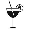 Orange cocktail icon simple vector. Juice fruit Royalty Free Stock Photo