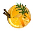Orange cocktail top view isolated on white background, clipping Royalty Free Stock Photo