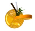 Orange cocktail top view isolated on white background, clipping Royalty Free Stock Photo