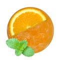 Orange cocktail top view isolated on white background, clipping Royalty Free Stock Photo