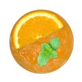 Orange cocktail top view isolated on white background, clipping Royalty Free Stock Photo