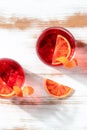 Orange cocktails with blood orange juice, shot from above Royalty Free Stock Photo