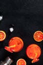 Orange cocktails, shot from above with blood oranges Royalty Free Stock Photo