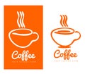 Orange coffee cup logo design