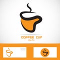 Orange coffee cup logo