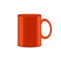 Orange Coffee Cup - Realistic Vector Illustration - Isolated On White Background