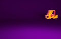 Orange Collimator sight icon isolated on purple background. Sniper scope crosshairs. Minimalism concept. 3d illustration