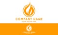 Orange Color with Abstract Burn Circle Logo Design