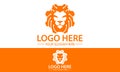 Orange Color Abstract Leon Head Gear Logo Design Royalty Free Stock Photo