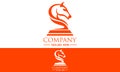 Orange Color Animal Horse Chess Logo Design