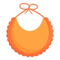 Orange color bib icon cartoon vector. Baby home feeding