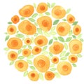 Orange color bunch of flower watercolor for decoration on summer season.