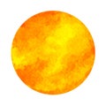 Orange color of chakra symbol sacral concept, watercolor painting