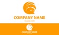 Orange Color Cute Bird Cartoon Logo Design Royalty Free Stock Photo