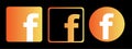 Orange color Facebook social media logo on black background Royalty Free Stock Photo