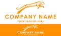 Orange Color Fast Abstract Jumping Cheetah Logo Design Royalty Free Stock Photo