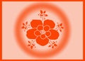 Orange color flower with orange border Royalty Free Stock Photo