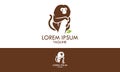 Brown Color Simple Monkey Flat Logo Design