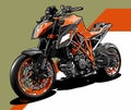 orange color motorcycles Royalty Free Stock Photo