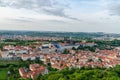 Orange color roof houses with St Vitus Cathedral in the background in Prague Czech Republic Royalty Free Stock Photo