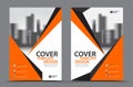 Orange Color Scheme with City Background Business Book Cover Design Template in A4. Brochure flyer layout. Annual Report Royalty Free Stock Photo