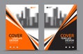 Orange Color Scheme with City Background Business Book Cover Design Template in A4. Brochure flyer layout. Annual Report Royalty Free Stock Photo