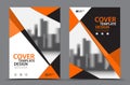 Orange Color Scheme with City Background Business Book Cover Design Template in A4. Brochure flyer layout. Annual Report. Royalty Free Stock Photo