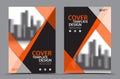 Orange Color Scheme with City Background Business Book Cover Design Template in A4. Brochure flyer layout. Annual Report. Royalty Free Stock Photo