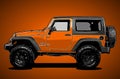 orange color suv side view Royalty Free Stock Photo