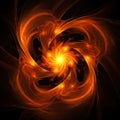 Orange color swirling fractal flame image Royalty Free Stock Photo