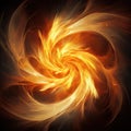 Orange color swirling fractal frame image Royalty Free Stock Photo