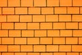 Orange colored brick wall background with black gaps