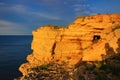 Orange colored seaside cliffs Kamen Bryag Bulgaria Royalty Free Stock Photo