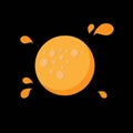 Orange colors moon vector illustration icon Royalty Free Stock Photo