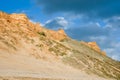 Orange coloured sand dunes and beach at Bayleys beach in Northland