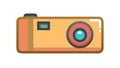 Orange Compact Digital Camera Flat Icon, vector design Generative AI Royalty Free Stock Photo