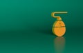 Orange Computer mouse gaming icon isolated on green background. Optical with wheel symbol. Minimalism concept. 3D render Royalty Free Stock Photo