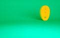 Orange Computer mouse icon isolated on green background. Optical with wheel symbol. Minimalism concept. 3d illustration Royalty Free Stock Photo