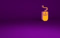 Orange Computer mouse icon isolated on purple background. Optical with wheel symbol. Minimalism concept. 3d illustration Royalty Free Stock Photo