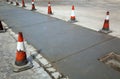 Orange cones on street repair Royalty Free Stock Photo