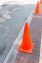 Orange construction cones