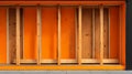 Orange construction framing with exposed wood studs Royalty Free Stock Photo