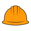 Orange construction helmet casque, hat for head protection